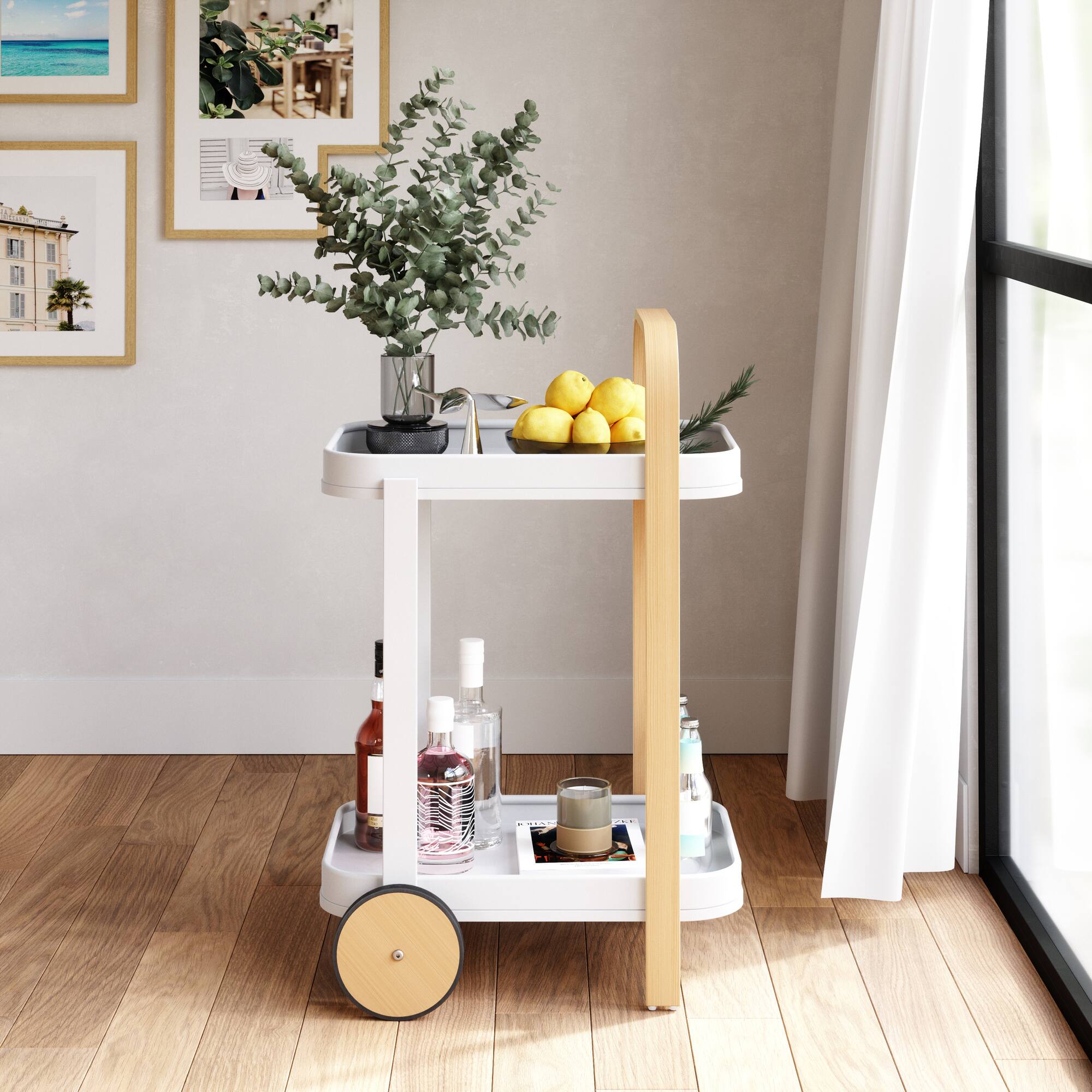 Umbra 21" x 32" White Bellwood Bar & Storage Cart
